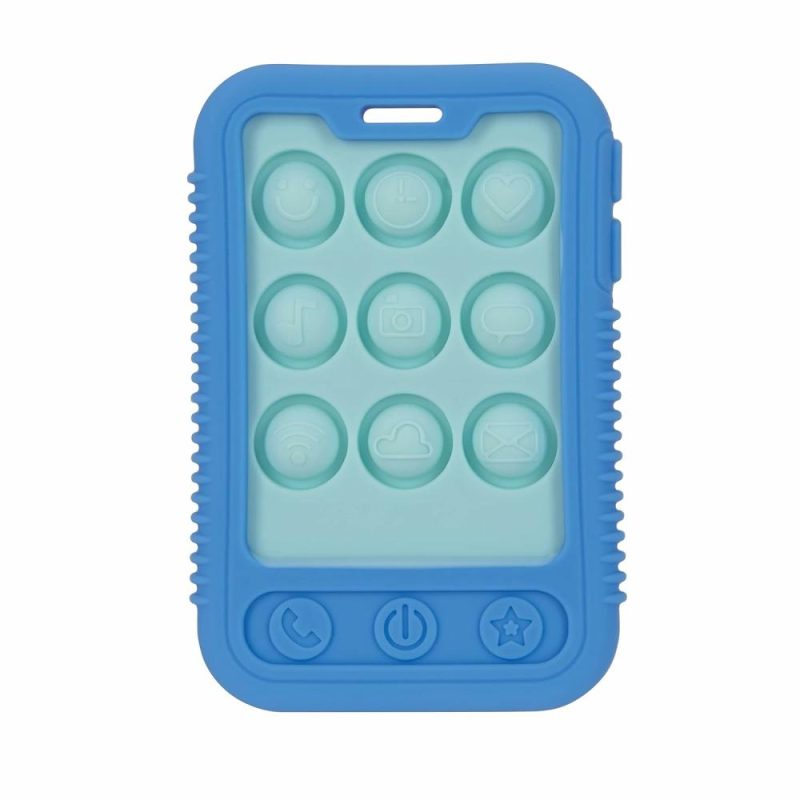 Dentifrici | Gioco da Masticare Bambino – Senza Bpa – 3+ Mesi – Giggle Bytes Popper Sensibile Cellulare – Blu