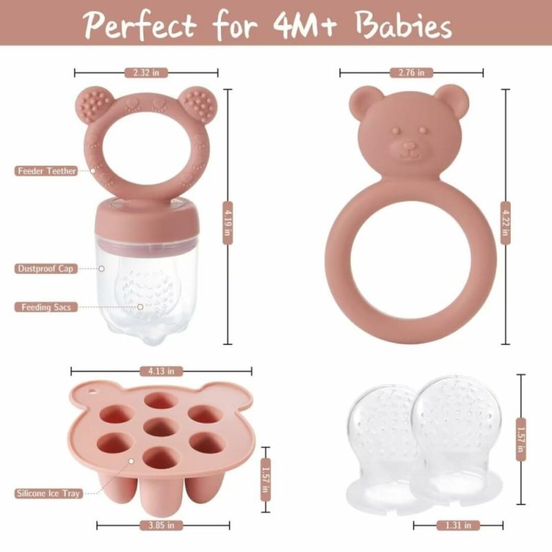 Dentifrici | Keert Baby Latte Articioli di Allattamento al Seno, Molding per Popcorn e Mangiatore per Bambini per il sollievo dei denti. Mangiatore di Frutta in Silicone, Paciucchino e Piattino per il Frigorifero per l’Alimentazione dei Bambini, Gioco per il Sorpasso dei Denti