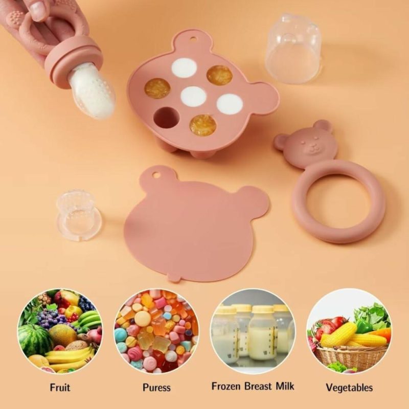 Dentifrici | Keert Baby Latte Articioli di Allattamento al Seno, Molding per Popcorn e Mangiatore per Bambini per il sollievo dei denti. Mangiatore di Frutta in Silicone, Paciucchino e Piattino per il Frigorifero per l’Alimentazione dei Bambini, Gioco per il Sorpasso dei Denti