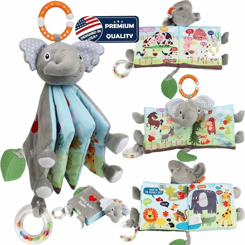 Dentifrici | Libri per Bambini 0-6 Mesi,Giocattoli per Bambini Elefante Tovaglietta Morbida Tocco Sentire Libri Stridulanti per Bambini e Bambini Grandi,Bambini Giocattoli 3-6 Mesi 6-12 Mesi 1-3 Anni Regali per Bambino Bambina,Bunny Pieno Morbido Giocattoli da Masticare