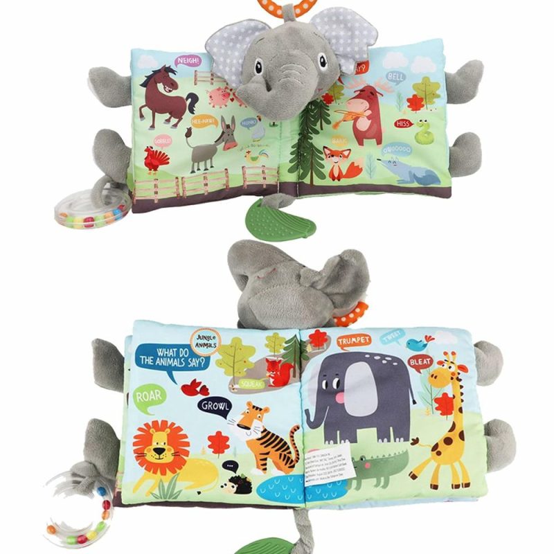 Dentifrici | Libri per Bambini 0-6 Mesi,Giocattoli per Bambini Elefante Tovaglietta Morbida Tocco Sentire Libri Stridulanti per Bambini e Bambini Grandi,Bambini Giocattoli 3-6 Mesi 6-12 Mesi 1-3 Anni Regali per Bambino Bambina,Bunny Pieno Morbido Giocattoli da Masticare