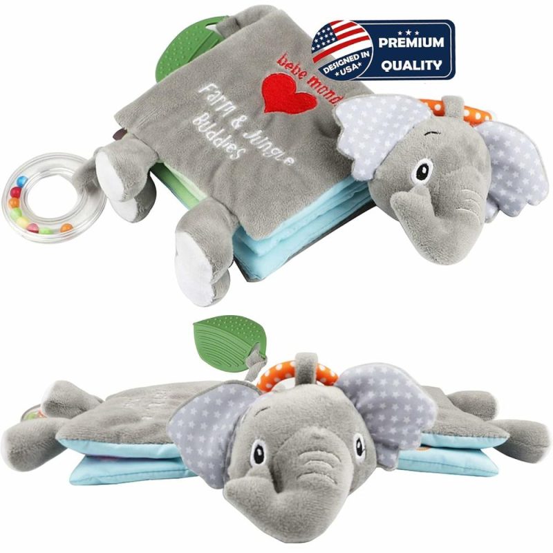 Dentifrici | Libri per Bambini 0-6 Mesi,Giocattoli per Bambini Elefante Tovaglietta Morbida Tocco Sentire Libri Stridulanti per Bambini e Bambini Grandi,Bambini Giocattoli 3-6 Mesi 6-12 Mesi 1-3 Anni Regali per Bambino Bambina,Bunny Pieno Morbido Giocattoli da Masticare