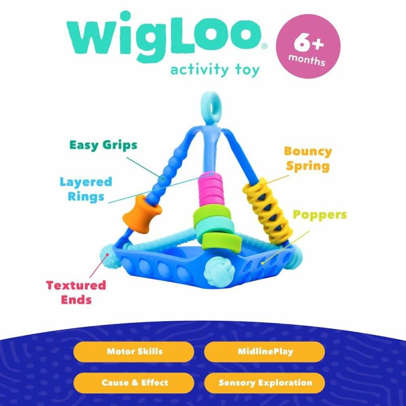 Dentifrici | Mobi Wigloo Giocattoli Sensibili per Bambini da Neonati a Bambini in Età Prescolare – Giocattoli per la Coordinazione Mano-Occhio e la Funzione Cerebrale di Sviluppo – Silicone di Grado Alimentare – Giocattoli per Bambini di 6 Mesi – Giocattolo per la Crescita dei Denti