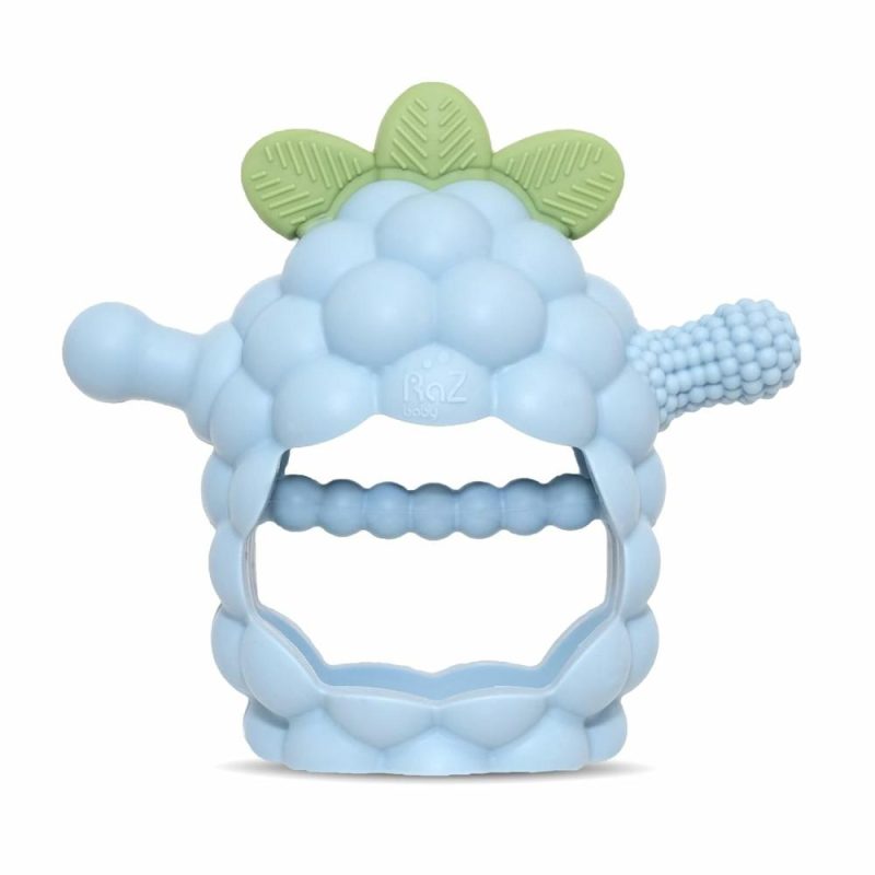 Dentifrici | Razberry Grip Silicone Teether Toy For 3M+ | Resistente alle cadute, giocattolo da tenere in mano per bambini e neonati – Progettato dalla natura con il nostro design brevettato Berrybumps multitessuto | 3M+ Blu