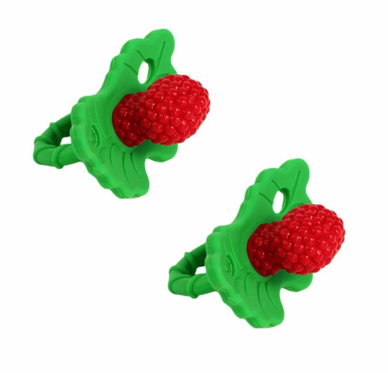 Dentifrici | Razberry Silicone Baby Teether Toy (2-Pack) – Berrybumps Lenisce le Gengive Dolenti dei Bambini – Gioco da Masticare per Bambini – Design Senza Mani – Senza BPA – Facile da Togliere – Succhietto per la Gengiva Dolente Rosso