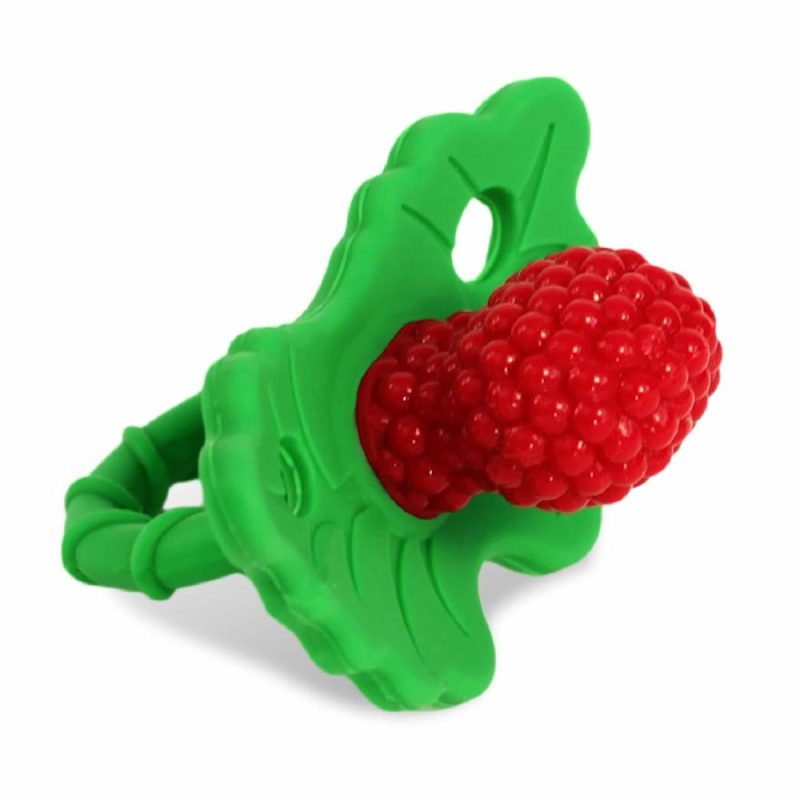 Dentifrici | Razberry Silicone Baby Teether Toy – Berrybumps Lenisce i Gengive Dolenti dei Bambini – Design Senza Mani – Senza Bpa – Facile da Tenersi – Succedaneo per il Soffio per Neonato – Forma Fruttata/Rosso