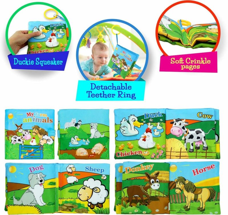 Dentifrici | Set Regalo Gioco Bambino – Giocattoli Sensibili Libro Bambino Stridulo & Bola Morso & Giocattoli Morbidi Educativi  Bambino Neonato Bambine Bambini 6 a 12 Mesi  1 Anno  Tempo Addome  Miglior Bagno di Nascita  Regalo di Natale