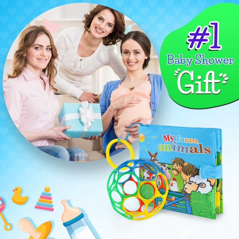 Dentifrici | Set Regalo Gioco Bambino – Giocattoli Sensibili Libro Bambino Stridulo & Bola Morso & Giocattoli Morbidi Educativi  Bambino Neonato Bambine Bambini 6 a 12 Mesi  1 Anno  Tempo Addome  Miglior Bagno di Nascita  Regalo di Natale