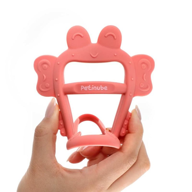 Dentifrici | Silicone Antiscivolo Biberon Sedativo per Neonati 3+ Mesi, Confezione da 1, Made in Korea (Corallo-Baby-Crab)