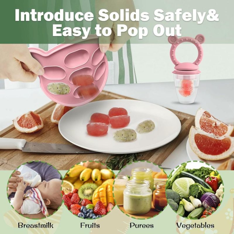 Dentifrici | Silicone Baby Fruit Food Feeder, Pacifier & Latte Materna Popsicle Freezer Molds, Per Preparazione in Batch e Raffreddamento, Senza Bpa, Distributore in Silicone per Introdurre Alimenti Nuovi, Aumenta come Gioco da Crescita