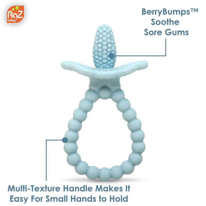 Dentifrici | Silicone Baby Teether Berrybumps Textured Silicone Soothes Babies’ Sore Gums Infant Front And Back Teething Relief Toy Bpa Free Easy-To-Hold Razberry Plus Fruit Shape 3M+ – Blue

Silicone Dentiera Baby Berrybumps Silicone Morbido Rilassa Gengive Dolenti Bambini Gioco di Svezzamento Fronte e Retro Senza Bpa Facile da Togliere Razberry Plus Forma Fruttata 3M+ – Blu