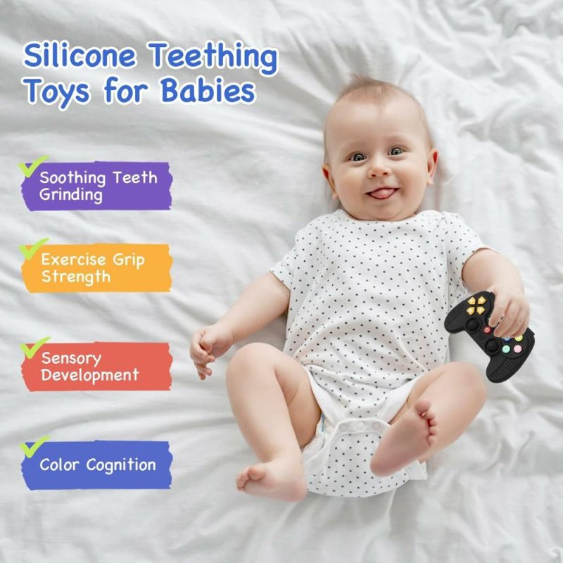 Dentifrici | Silicone Dentierini per Bambini 0-6 Mesi  Giocattoli da dentizione per Bambini 6-12 Mesi  Giocattolo Telecomando per Bambini  Giocattoli per Neonati 0-3 Mesi  Giocattoli Sensibili da Masticare  Regali per Bambina Bambino Neonato