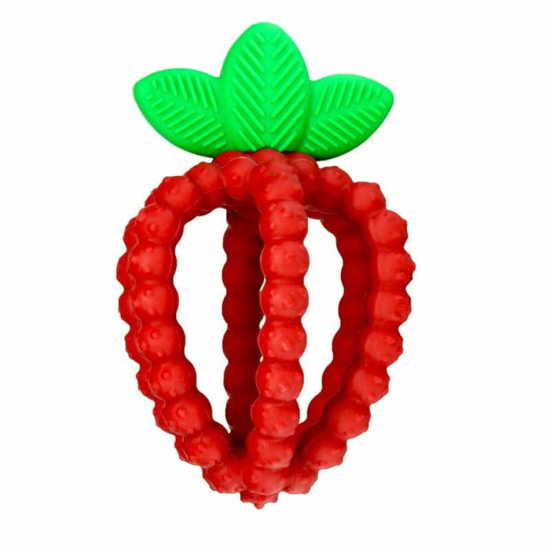 Dentifrici | Silicone Infant & Baby Teething Toy – Textured Berrybumps – Lenisce le Gengive Dolenti dei Bambini – Razberry Bites Relief Teether – Denti Frontali e Posteriori – Senza Bpa – Facile da Togliere – Forma Fruttata per Bambini 3M+ – Rosso