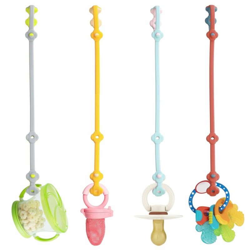 Dentifrici | Strappi di Sicurezza dei Giocattoli 4Pz elastici Clip per Sonno in Silicone, Biberon per Neonati e Bambini, Accessorio per Culle, Seggioloni, Carrelli, Culla, Attrezzo per l’Esplorazione