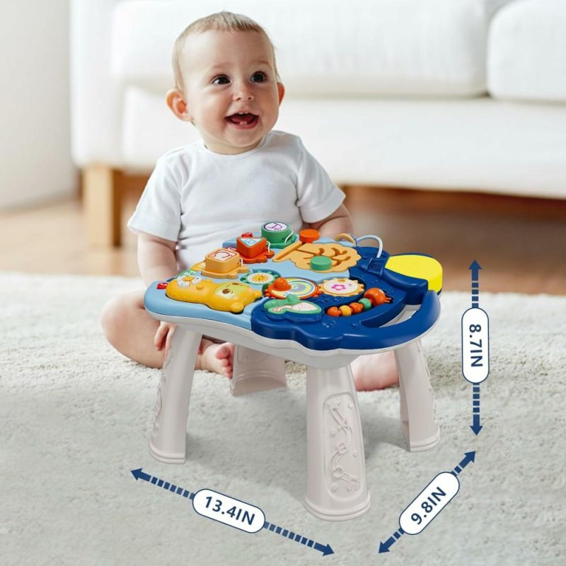 Giocattoli a spingere e trascinare | 3 In 1 passeggino per bambini maschi, passeggino per imparare a camminare, passeggino da sedersi a stare in piedi per il bambino maschio, giocattolo educativo per neonati 12-18 mesi, blu