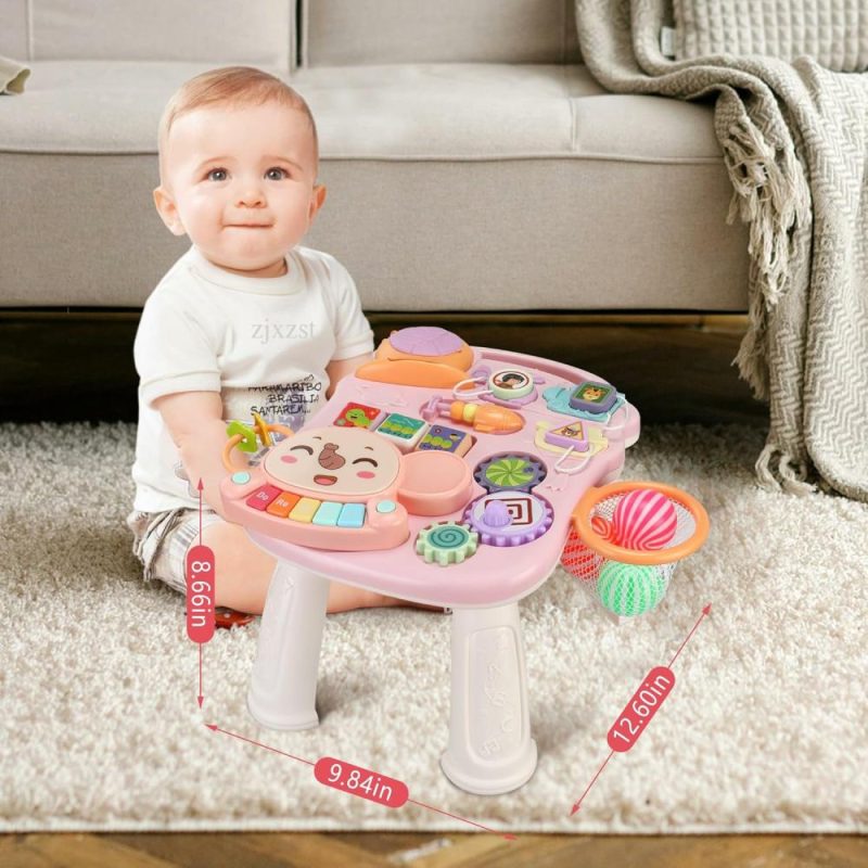 Giocattoli a spingere e trascinare | Baby Push Walker 3 in 1 da Seduti a Stare con Ruote, Centro Educativo Multiattivitativo per Bambini, Gioco Musicale Regalo per Bambini Maschi e Femmine (Rosso)