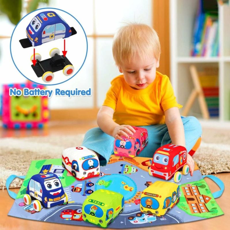 Giocattoli a spingere e trascinare | Baby Toys 6-12 Mesi – Giocattoli di Auto Morbidi per Bambino di 1 Anno Uomo Donna con Tappetino di Gioco Sacchetto di Riposo – Giocattoli per Bambini 12-18 Mesi Giocattoli per Bambini da 1 a 2 Anni – Regali di Primo Compleanno 1 2 3 Anni Bambino