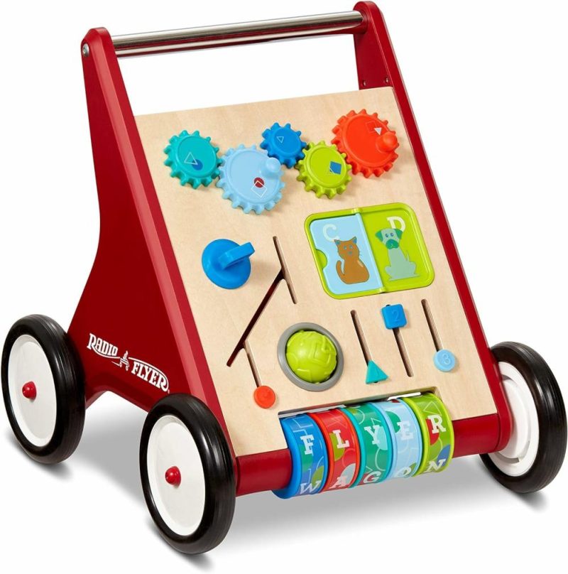 Giocattoli a spingere e trascinare | Classico Push & Play passeggino per bambini con gioco  Età 1-4  Giocattolo passeggino Rosso