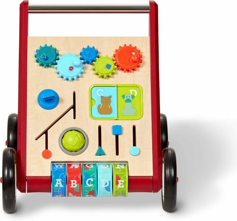 Giocattoli a spingere e trascinare | Classico Push & Play passeggino per bambini con gioco  Età 1-4  Giocattolo passeggino Rosso