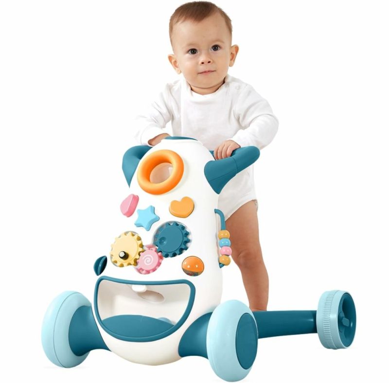 Giocattoli a spingere e trascinare | Kub Baby & Toddler Walker Push Toy – Effetto Sonoro e Luci Interattivo – Centro Attività Musicale Montessori – Ruota a Velocità Regolabile – Sicuro e Stabile – Regalo divertente per Bambino e Bambina che imparano a Stare in Piedi e Camminare