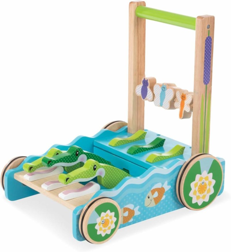 Giocattoli a spingere e trascinare | Primo Gioco Chomp And Clack Alligator Wooden Push Toy And Activity Walker – Gioco di Simulazione di Sviluppo del Push Walker per Bambini di 1+ Anni 1 Ea