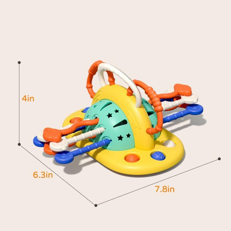 Giocattoli a spingere e trascinare | Seggiolone giochi con tazze adesive, giocattoli Montessori per 1 anno, giocattoli sensoriali per la motricità fine, giocattolo con filo tirante in silicone alimentare, regalo per neonati, bambini e bimbi.