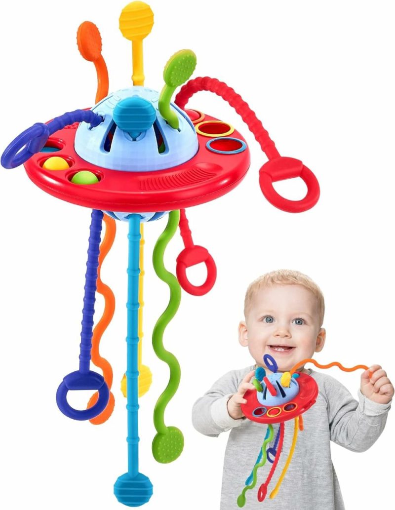 Giocattoli a spingere e trascinare | Toddler Toys – Giocattoli in Silicone con Filo da Tira per Bambini 18M+ – Giocattoli Montessori per Bambini – Giocattoli Sensibili Viaggio