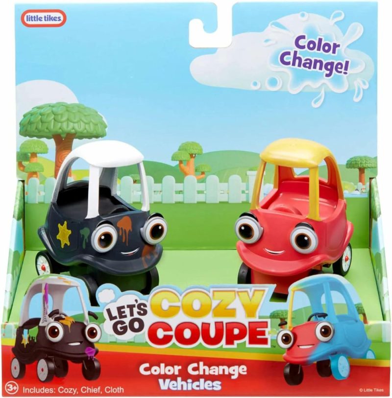 Giocattoli a spingere e trascinare | Vai Cozy Coupe 2Pk Mini Color Change Veicoli Per Tavolo O Terra Push Play Auto Divertimento E Cambio Di Colore Per Bambini 3+ Anni Maschi Femmine Rosso