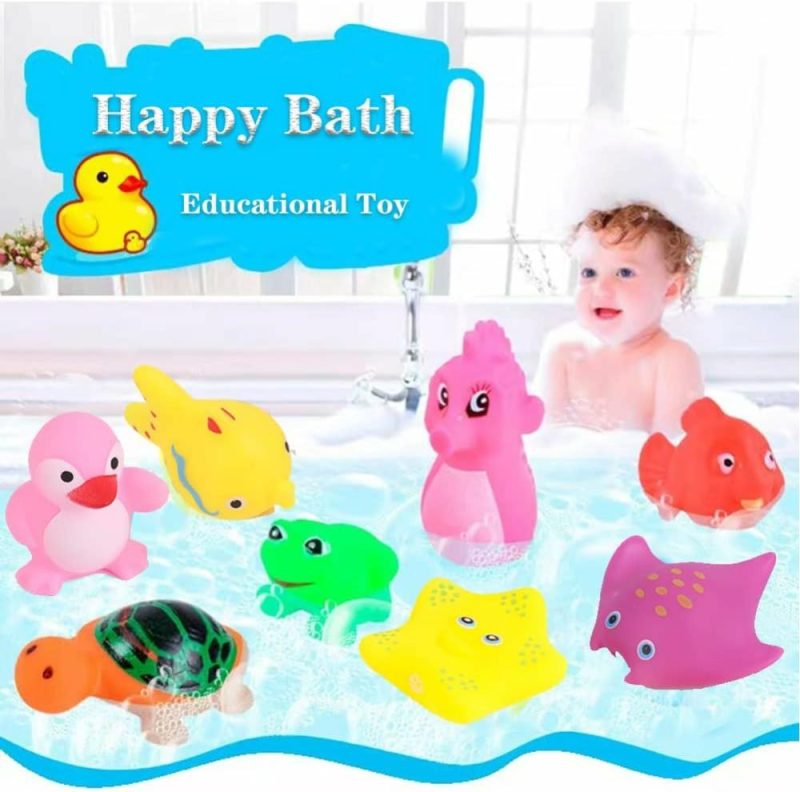 Giocattoli da bagno | 18 Pcs Set Gioco Bagno Pre-Scolare per Bambini 1-3 2-4  Animali Marini Carini di Gomma  Gioco di Gomma Animaletto per Neonati 6-12 Mesi  Gioco Bagno per Bambino di 1 Anno, Gioco Flottante per Piscina per Bambini Decorazione Festa