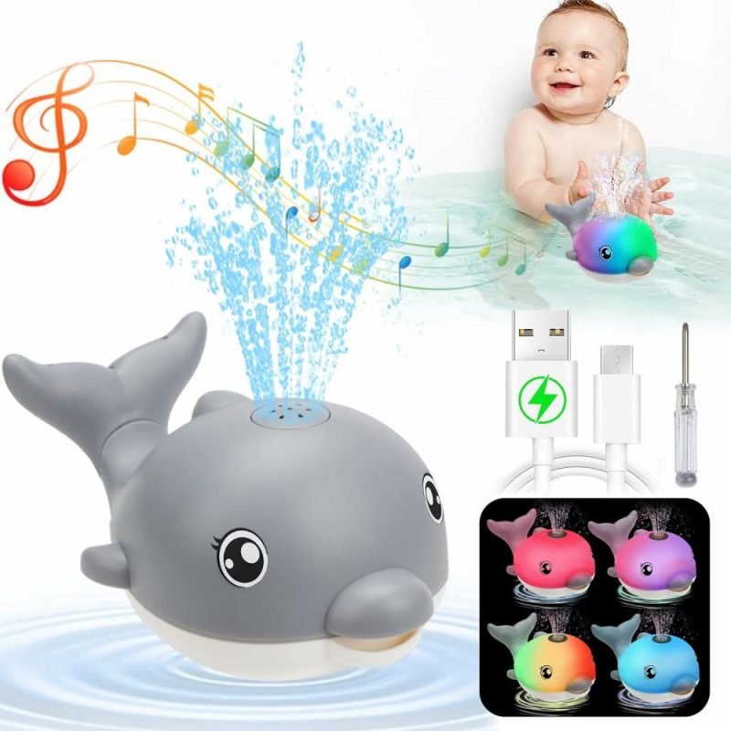 Giocattoli da bagno | 2024 Giocattoli da Bagno Aggiornati, Giocattoli da Bagno per Bambini Ricaricabili, Giocattoli da Bagno con Spruzzo Acqua, Luci Musicali da Bagno, 6-12 12-18 Mesi, Giocattoli da Bagno a Spruzzo, Piscina da Bagno, Giocattoli per Bambini da 1 a 3 2-4 Anni, Uomini e Donne Bambini Bambine – Grigio