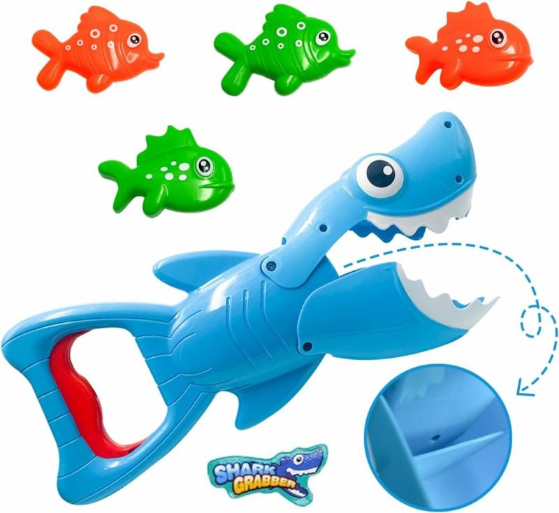 Giocattoli da bagno | 2024 Giocattolo da Bagno Squalo Aggiornato, Set di Giocattoli da Piscina per Bambini, Giocattoli da Bagno Squalo con Denti e Azione Morso, Incluso 4 Pesci da Gioco, Giocattoli da Bagno Squalo per Bambini maschi e femmine, Bambini in età prescolare, Età 3 4 5 6 7 8