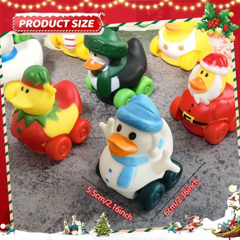 Giocattoli da bagno | 24 Pcs Christmas Gommoni di Gomma Automobili Gioco Gommoni Morbidi Veicoli per Bambini Ragazzi Ragazze Favors per la Festa di Natale Scambio di Regali Calzini di Natale (Natale)