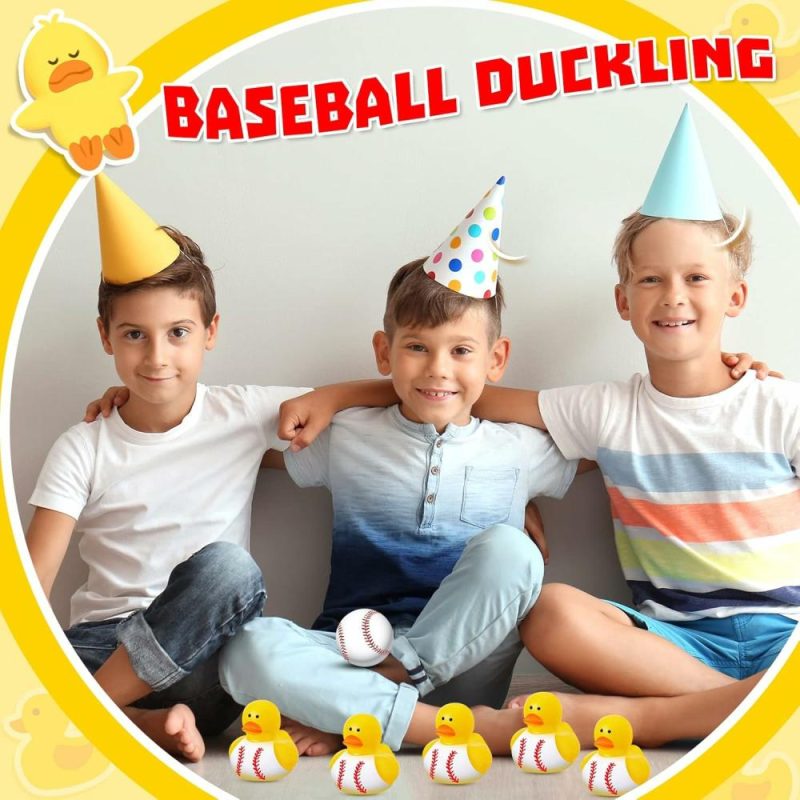 Giocattoli da bagno | 24 Pezzi Anelli di Gomma da Baseball, Piccoli Anelli di Gomma Gialli, Giocattoli da Bagno, Favori per la Festa di Baseball, Regali per la Vasca da Bagno, Attività per Estate, Piscina, Spiaggia, Gioco di Carnevale