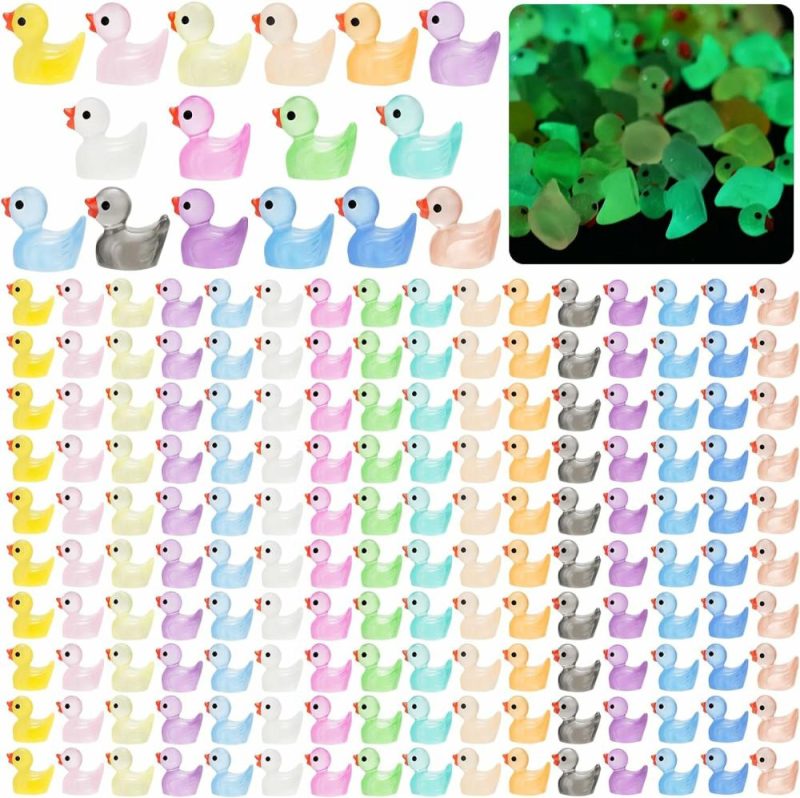 Giocattoli da bagno | 240Pcs Luci Mini Resina Anatre, Piccole Anatre Luci Notturne, Piccoli Anatre da Nascondere, Figure Miniature per Favori di Festa