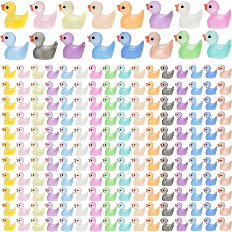 Giocattoli da bagno | 240Pcs Luci Mini Resina Anatre, Piccole Anatre Luci Notturne, Piccoli Anatre da Nascondere, Figure Miniature per Favori di Festa