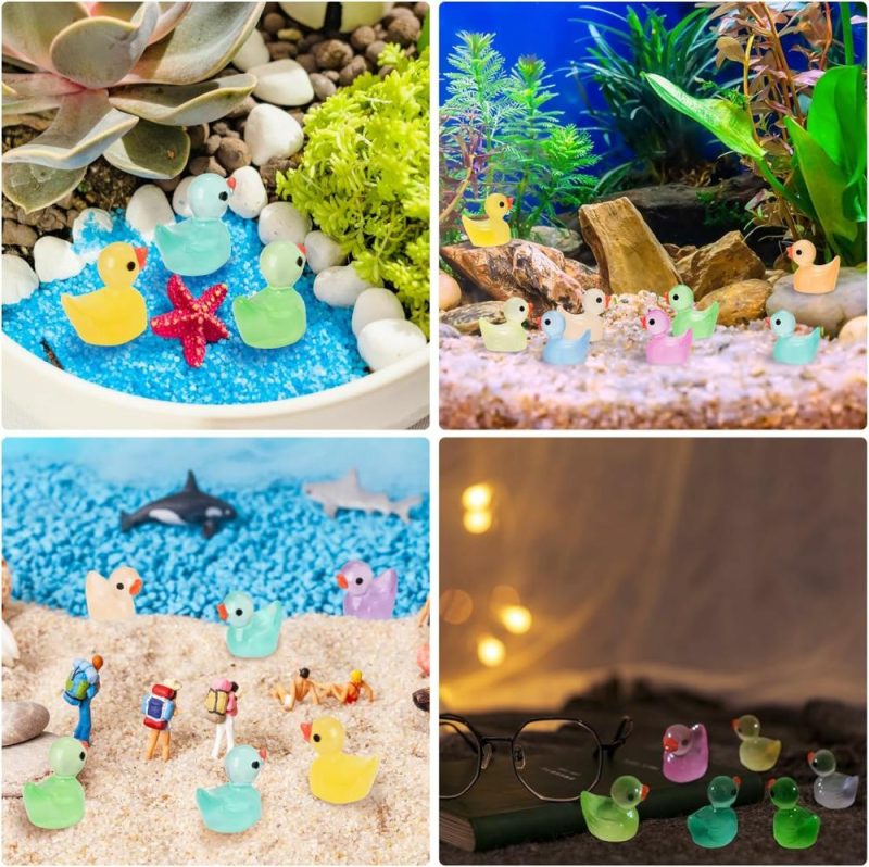 Giocattoli da bagno | 240Pcs Luci Mini Resina Anatre, Piccole Anatre Luci Notturne, Piccoli Anatre da Nascondere, Figure Miniature per Favori di Festa