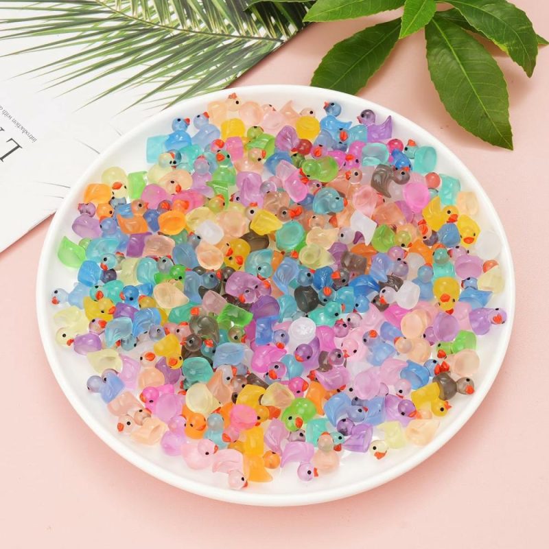 Giocattoli da bagno | 240Pcs Luci Mini Resina Anatre, Piccole Anatre Luci Notturne, Piccoli Anatre da Nascondere, Figure Miniature per Favori di Festa