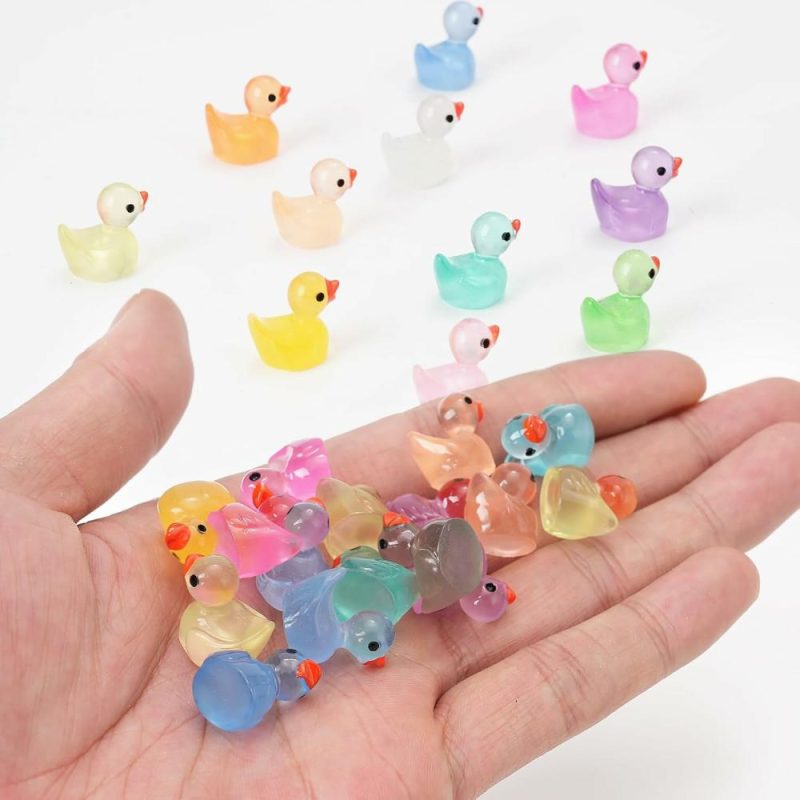 Giocattoli da bagno | 240Pcs Luci Mini Resina Anatre, Piccole Anatre Luci Notturne, Piccoli Anatre da Nascondere, Figure Miniature per Favori di Festa