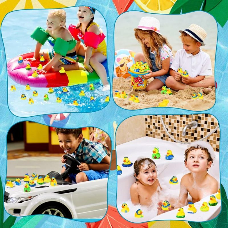 Giocattoli da bagno | 24Pack Anelli di Gomma Estate, Favori per la Festa, Anelli di Gomma da Spiaggia Misto con Sacchetto per Piscina e Giocattoli da Spiaggia, Regali di Compleanno Estate, Favori per la Festa, Premi per la Classe per Bambini, Accessori per la Doccia