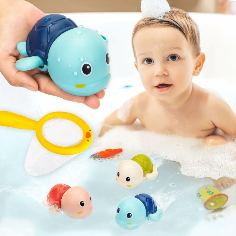 Giocattoli da bagno | 3 Pack Baby Bath Toys Swimming Turtle Water Bath Toys For Toddlers 1-3 Floating Wind Up Toys For 1-5 Year Old Boy Girls New Born Baby Infant Bathtub Water Toys Preschool Toddler Pool Toys