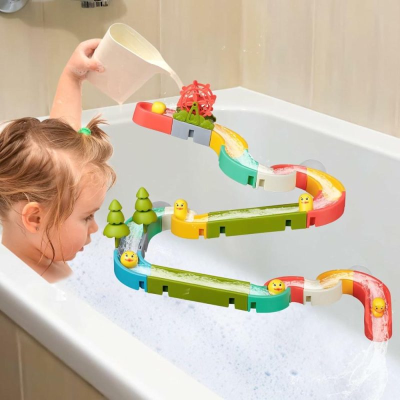 Giocattoli da bagno | 38 Pcs Duck Slide Toys – Giocattoli da Bagno per Bambini 4-8 Anni – Kit di Costruzione Fai Da Te per Bambini 5-7 Anni – Regali per il Compleanno del Bagnetto per Bambini 3+ Anni