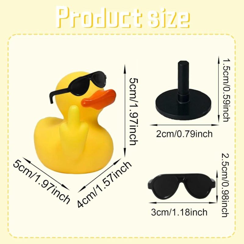 Giocattoli da bagno | 3Pcs Middle Finger Duck, Unici Anatre di Gomma, Anatre di Gomma Jeep con Occhiali da Sole, Decorazione per Bagno, Console Auto, Accessorio Domestico, Regalo Creativo…