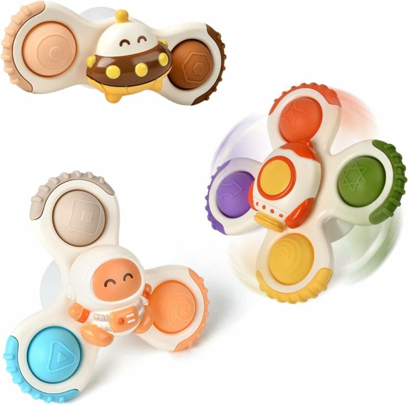 Giocattoli da bagno | 3Pcs Pop Up Suction Cup Spinner Toys For 1 Year Old Boy Girl | Novità Spinning Tops Giocattoli Bambino Bambina 1-2 Anni | Giocattoli da Bagno Sensibili per Bambini 1-3 Anni | Regalo di Compleanno per Bambino di 6, 12, 18 Mesi