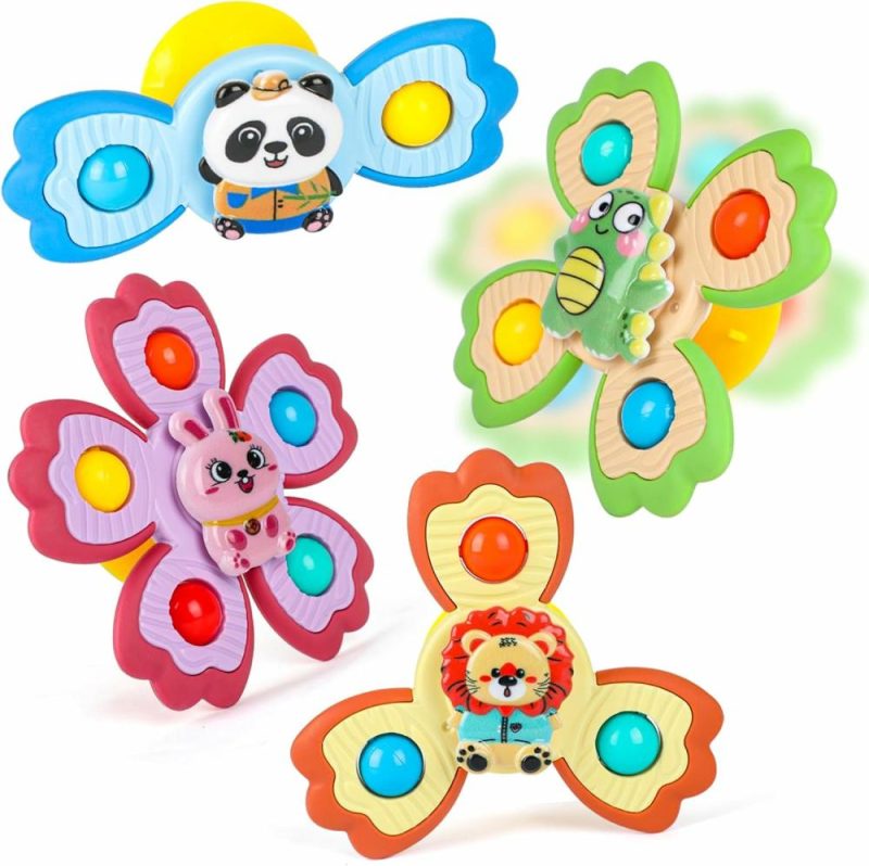 Giocattoli da bagno | 4 Pcs Suction Cup Spinners Toys For Baby, Gioco Rotante Per Bambini 3-18 Mesi, Attività Sensory Per Bambini, Gioco da Bagno Educativo Regalo per Bambini 1-3 Anni Maschi e Femmine