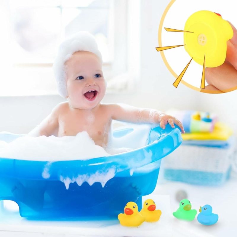 Giocattoli da bagno | 400 Pcs Mini Gommoni di Gomma  Gocciolano Piccoli Gommoni di Gomma per la Festa di Battesimo  Piccoli Gommoni di Gomma  Gioco da Bagno per Bambini di Preschool Gommo di Festa Decorazione Divertente Squeak Piccolo Gommo Piscina Gioco(Multi Colori 1.57 X 1.57 X 1.18 Pollici)