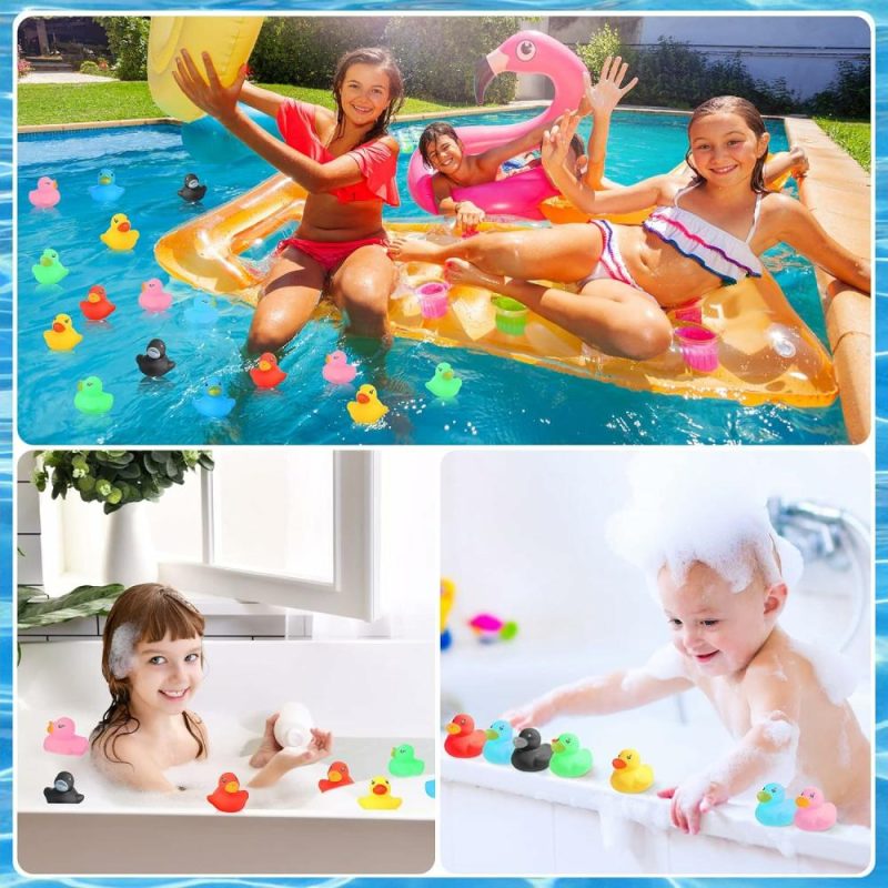 Giocattoli da bagno | 400 Pcs Mini Gommoni di Gomma  Gocciolano Piccoli Gommoni di Gomma per la Festa di Battesimo  Piccoli Gommoni di Gomma  Gioco da Bagno per Bambini di Preschool Gommo di Festa Decorazione Divertente Squeak Piccolo Gommo Piscina Gioco(Multi Colori 1.57 X 1.57 X 1.18 Pollici)