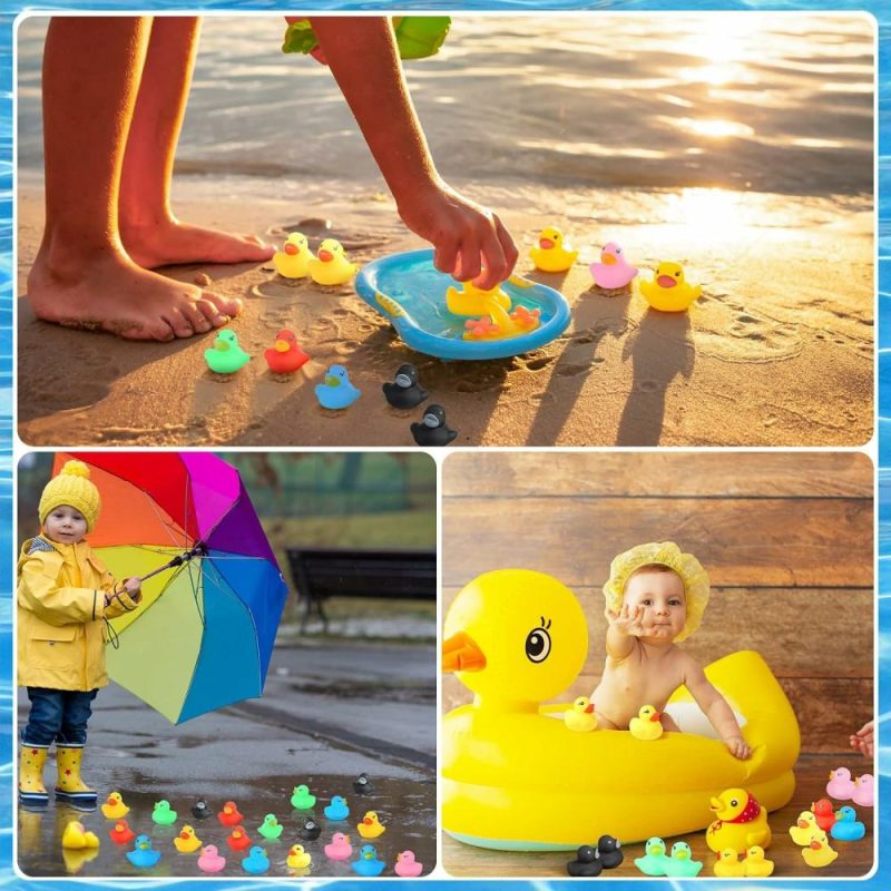 Giocattoli da bagno | 400 Pcs Mini Gommoni di Gomma  Gocciolano Piccoli Gommoni di Gomma per la Festa di Battesimo  Piccoli Gommoni di Gomma  Gioco da Bagno per Bambini di Preschool Gommo di Festa Decorazione Divertente Squeak Piccolo Gommo Piscina Gioco(Multi Colori 1.57 X 1.57 X 1.18 Pollici)