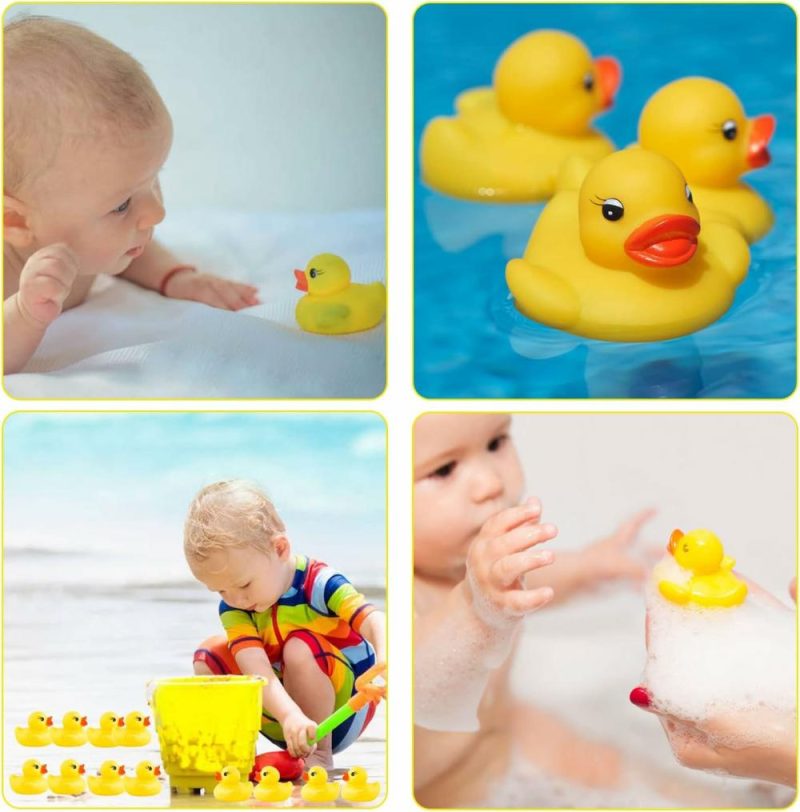 Giocattoli da bagno | 50Pcs Mini Anatre da Bagno Giocattoli, Anatra di Gomma Bagno in Bulk, Giocattolo da Bagno per Bambini per Doccia, Favori per Compleanno, Regalo per Scuola, Gioco di Estate, Spiaggia, Partita in Piscina