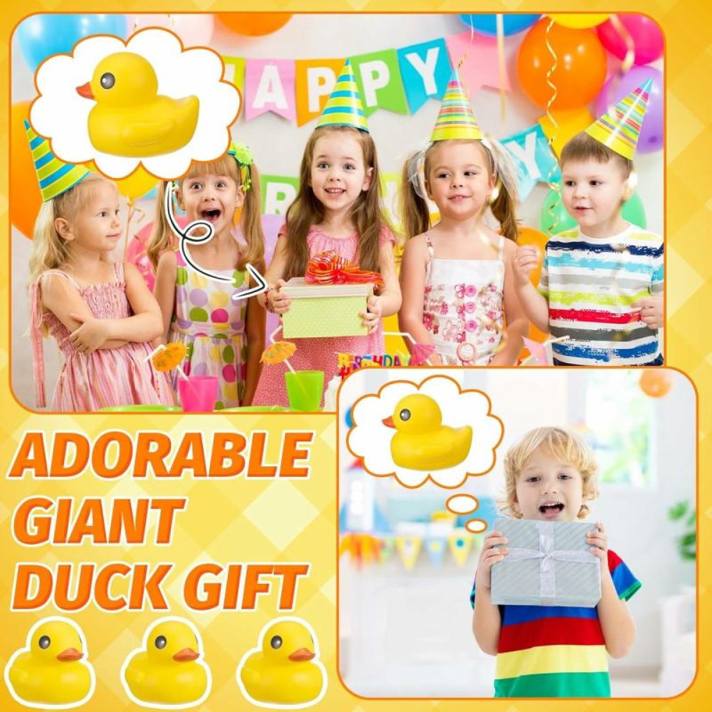 Giocattoli da bagno | 6.89 Pollici Gigante Animaletto di Gomma Animaletto di Gomma Grande Gioco da Bagno con Suono di Fischietto Per Baby Shower Compleanno Partito Favor Regalo (Giallo)