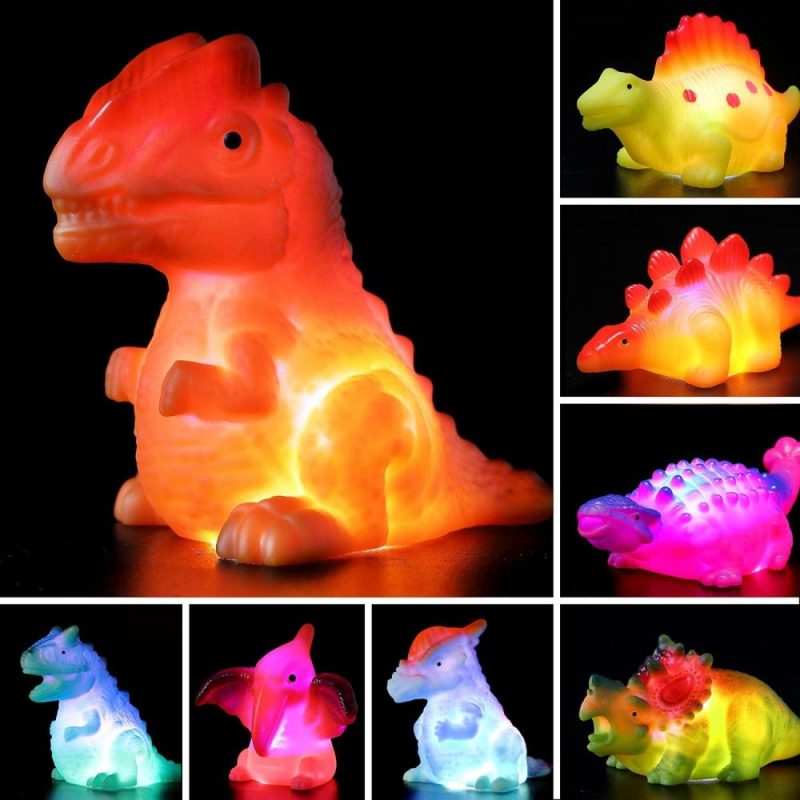 Giocattoli da bagno | 8 Pack Luminoso Gioco da Bagno Dinosauro Senza Buco, Luci a Scintillio e Cambio di Colore nell’Acqua, Gioco da Bagno Flottante per Bambino, Bambina, Bambino, Bambina, Pre-scolare, Natale